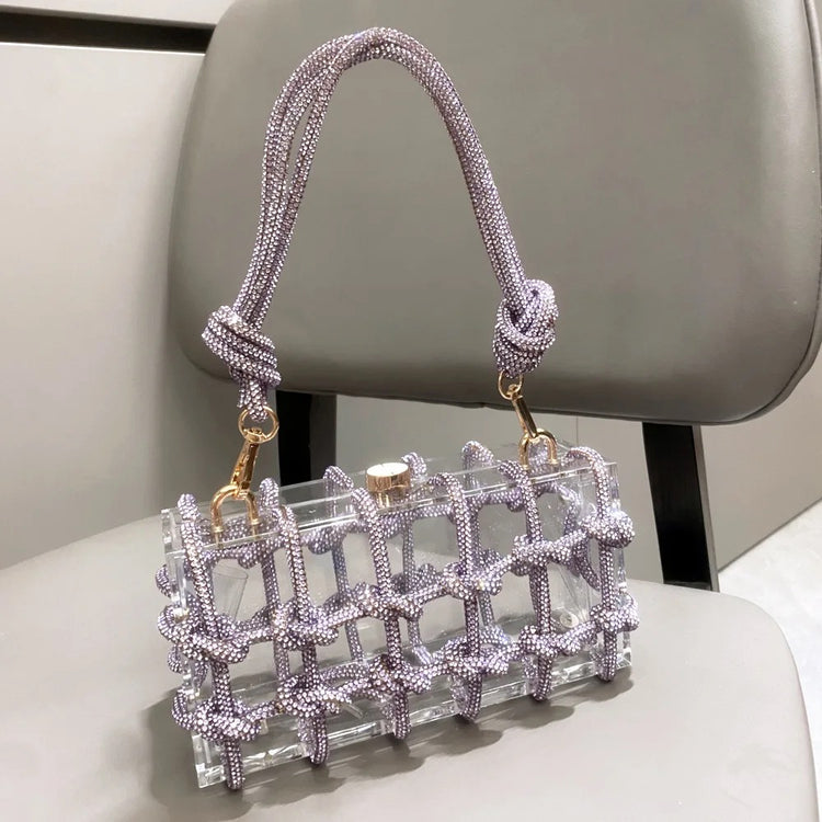 Acrylic Clear Luxury Clutch bag Small /Designer Handbag Famous Brand - Yembifashion 