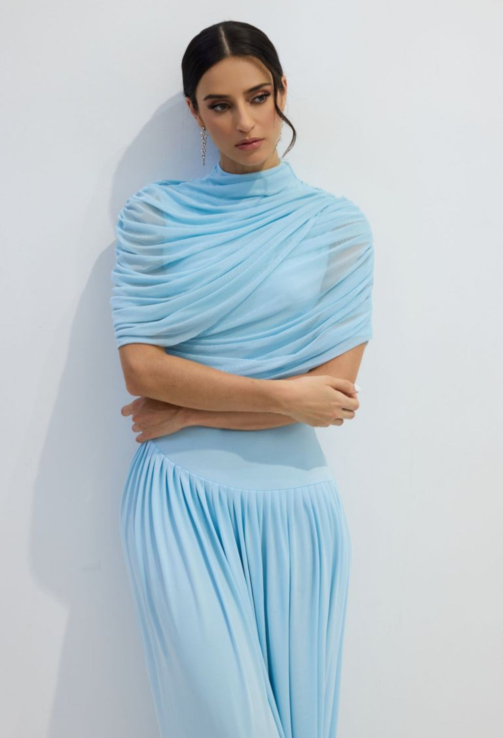 Asymmetric Draped Maxi Dress