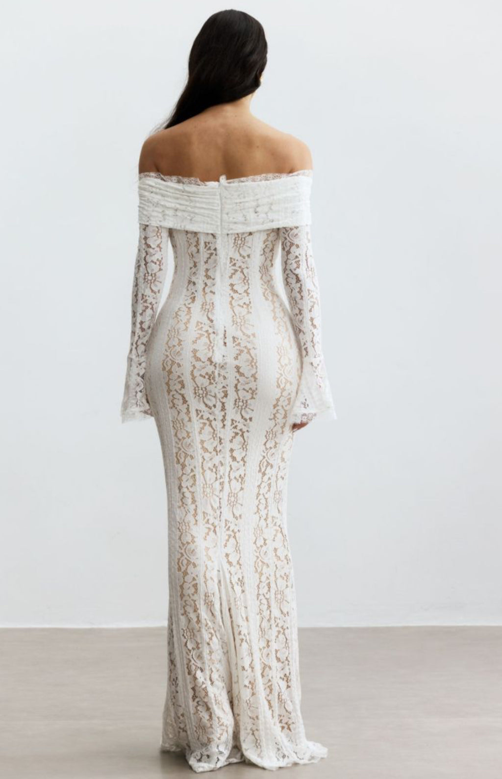 One Shoulder Trumpet Sleeve Dress