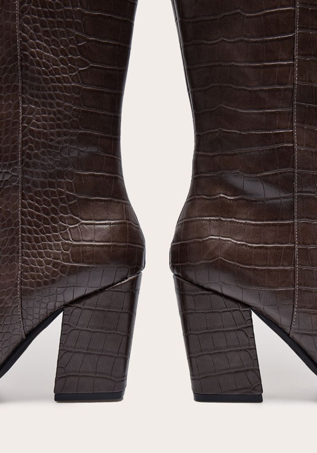 Croc PU Point High Heeled Boot