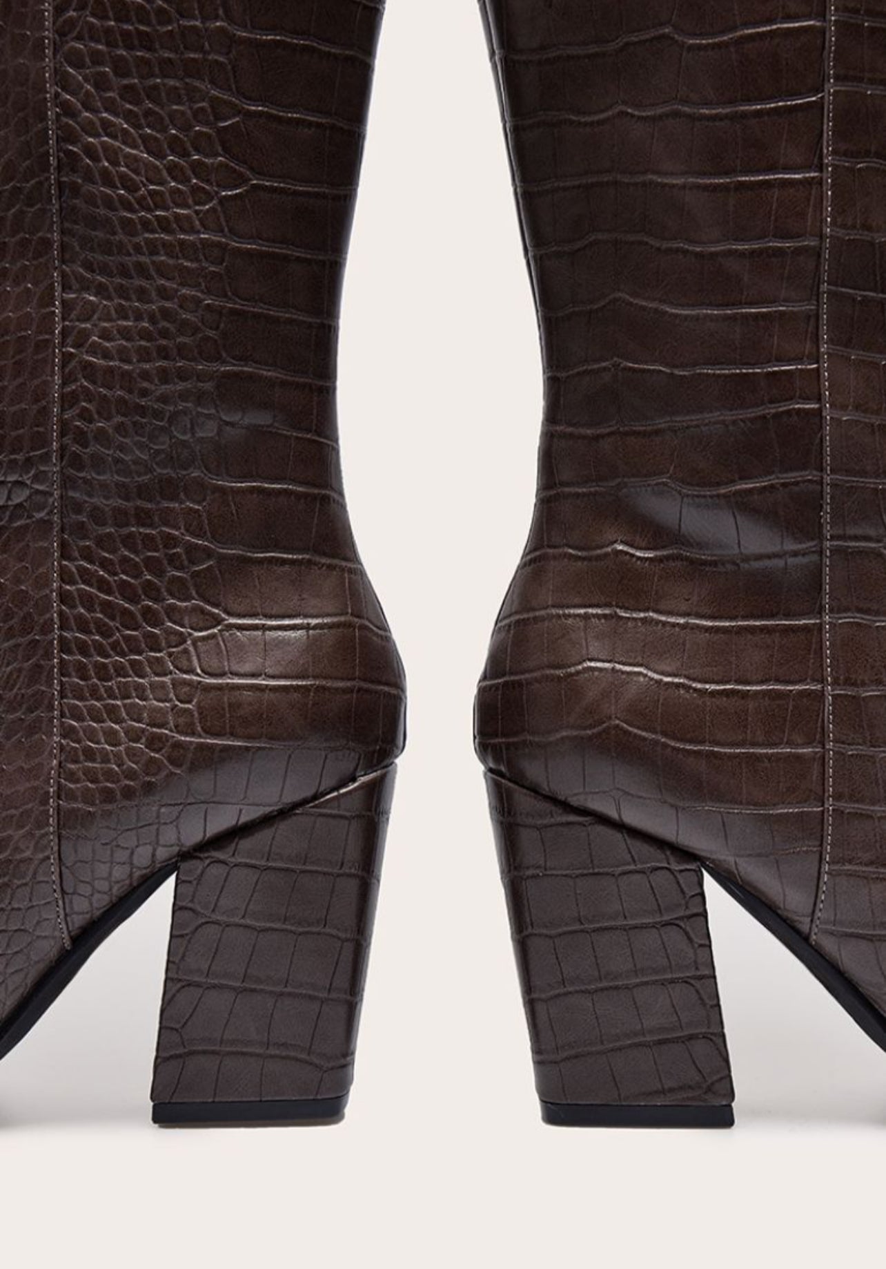Croc PU Point High Heeled Boot