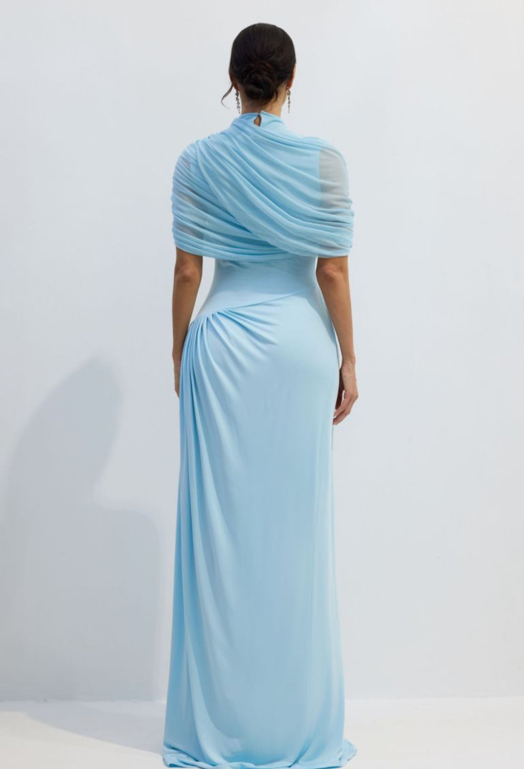 Asymmetric Draped Maxi Dress