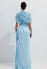 Women’s asymmetric pleated maxi dress
