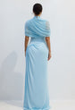 Women’s asymmetric pleated maxi dress