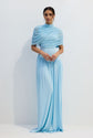 Women’s asymmetric pleated maxi dress