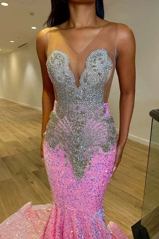 Elegant sequin dress perfect for prom and party, showcasing dazzling sparkle for formal events.