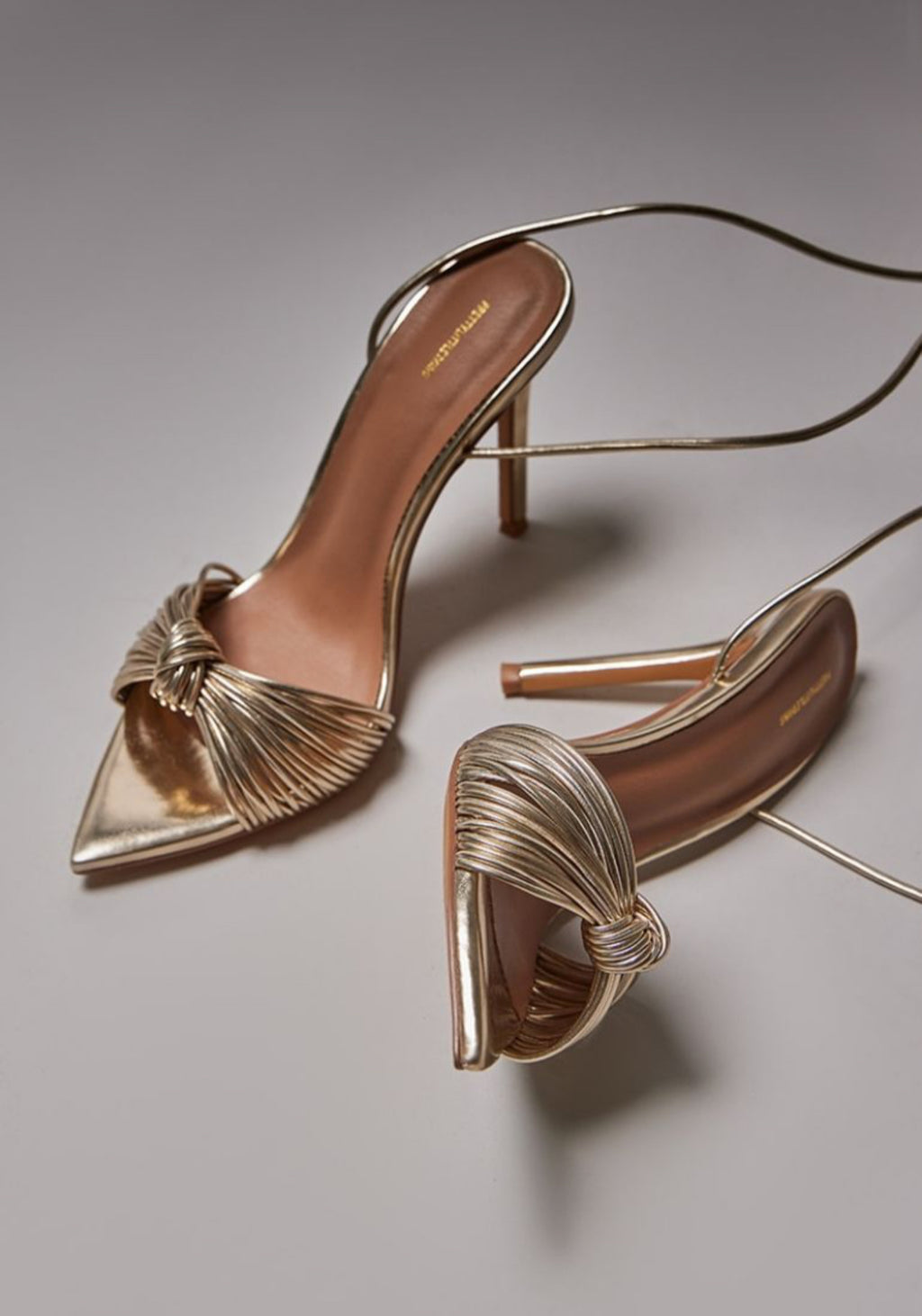 Wiki Gold Metallic High Heels Sandals