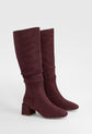Vera Ruched Slouch Heel Knee High Boots