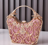 Vintage fashion metal flower luxury clutch delicacy twinkle ladies diamond evening bags - Yembifashion 