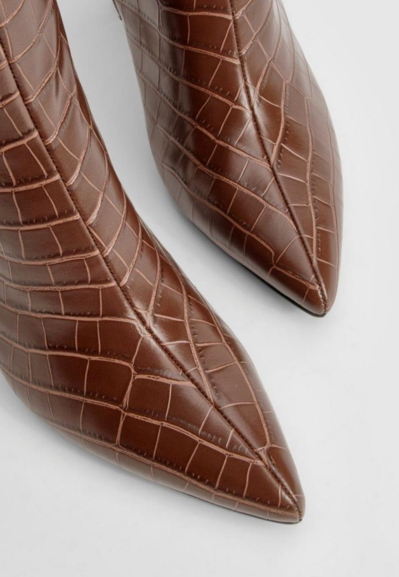 pointedToe Croc Knee High Boots