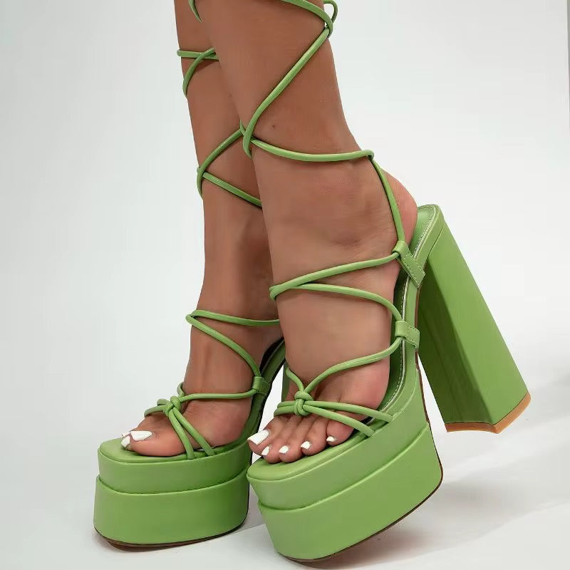 Double Platform Heels – Ultra High Block Heels for Bold Glamour