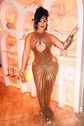 Gold Ethan  Diamante Dress