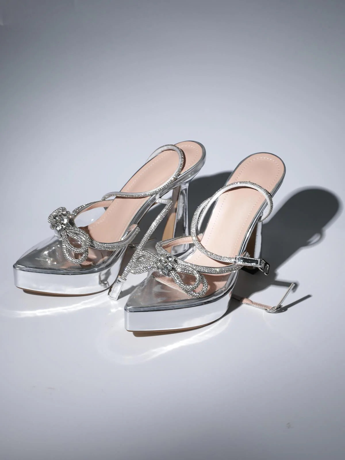 Myriam Crystal Heels in Silver