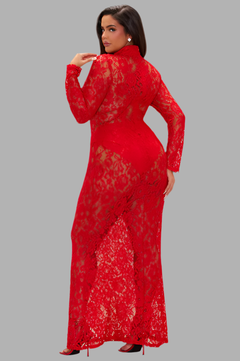 Émilie Maxi Lace Dress – Elegant Long Lace Gown