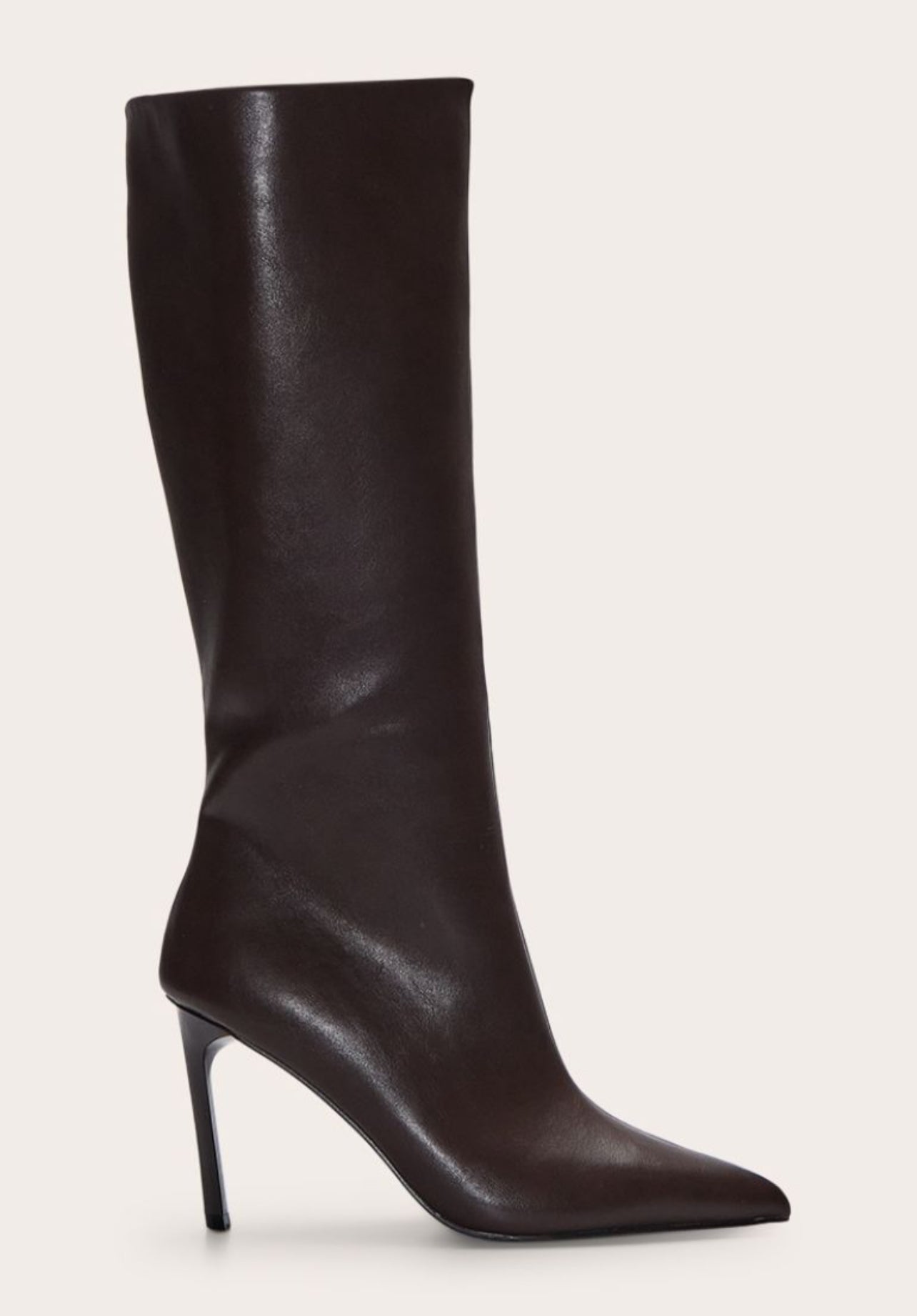 Brown Knee High Heeled Boot