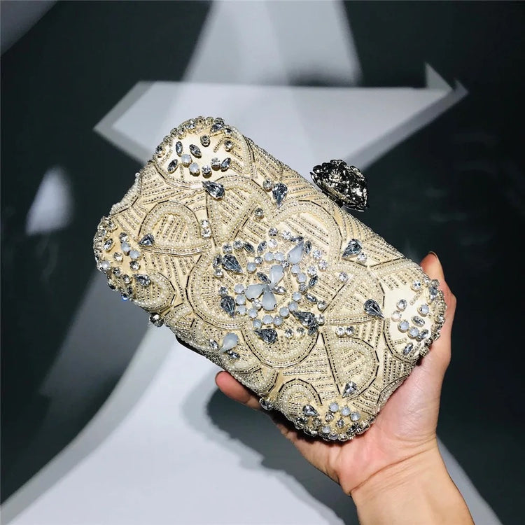 Fashion woman evening small clutch bag bridal clutch purse party pearl clutch evening handbag - Yembifashion 