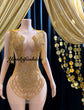 Eve Embellished Mini Dress in Gold with intricate rhinestone detailing, perfect for glamorous events and special occasions."
