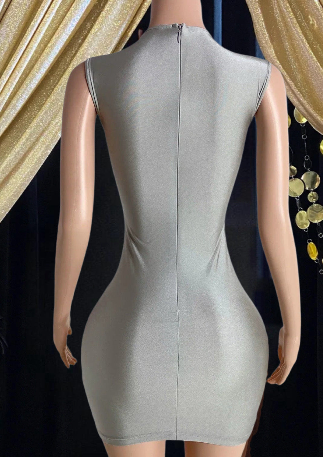 Silver Rhinestone Dress-Embellished Dress