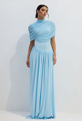 Women’s asymmetric pleated maxi dress