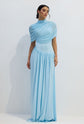 Women’s asymmetric pleated maxi dress