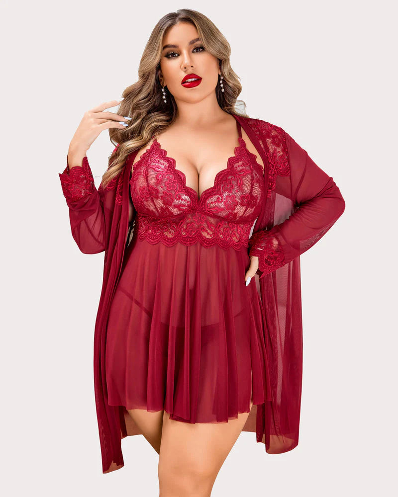 Plus Size Sleepwear  Lace Lingerie Sets