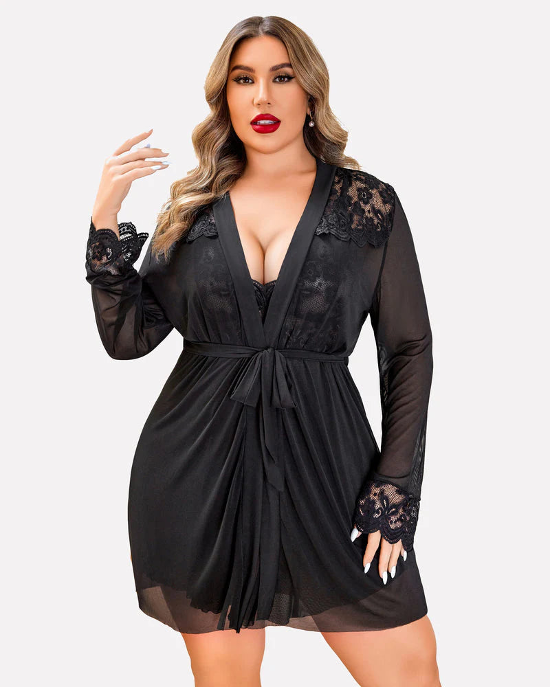 Plus Size Sleepwear  Lace Lingerie Sets