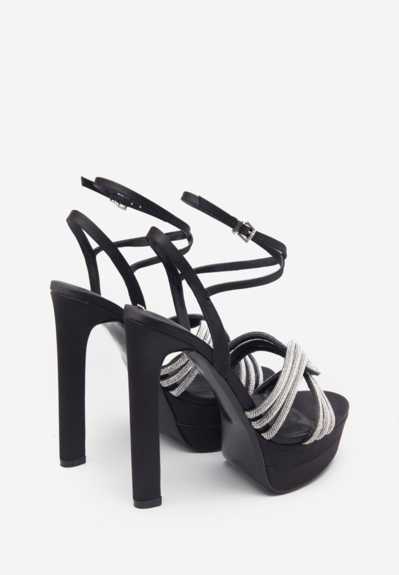 Black  Glitter Diamante  Heels