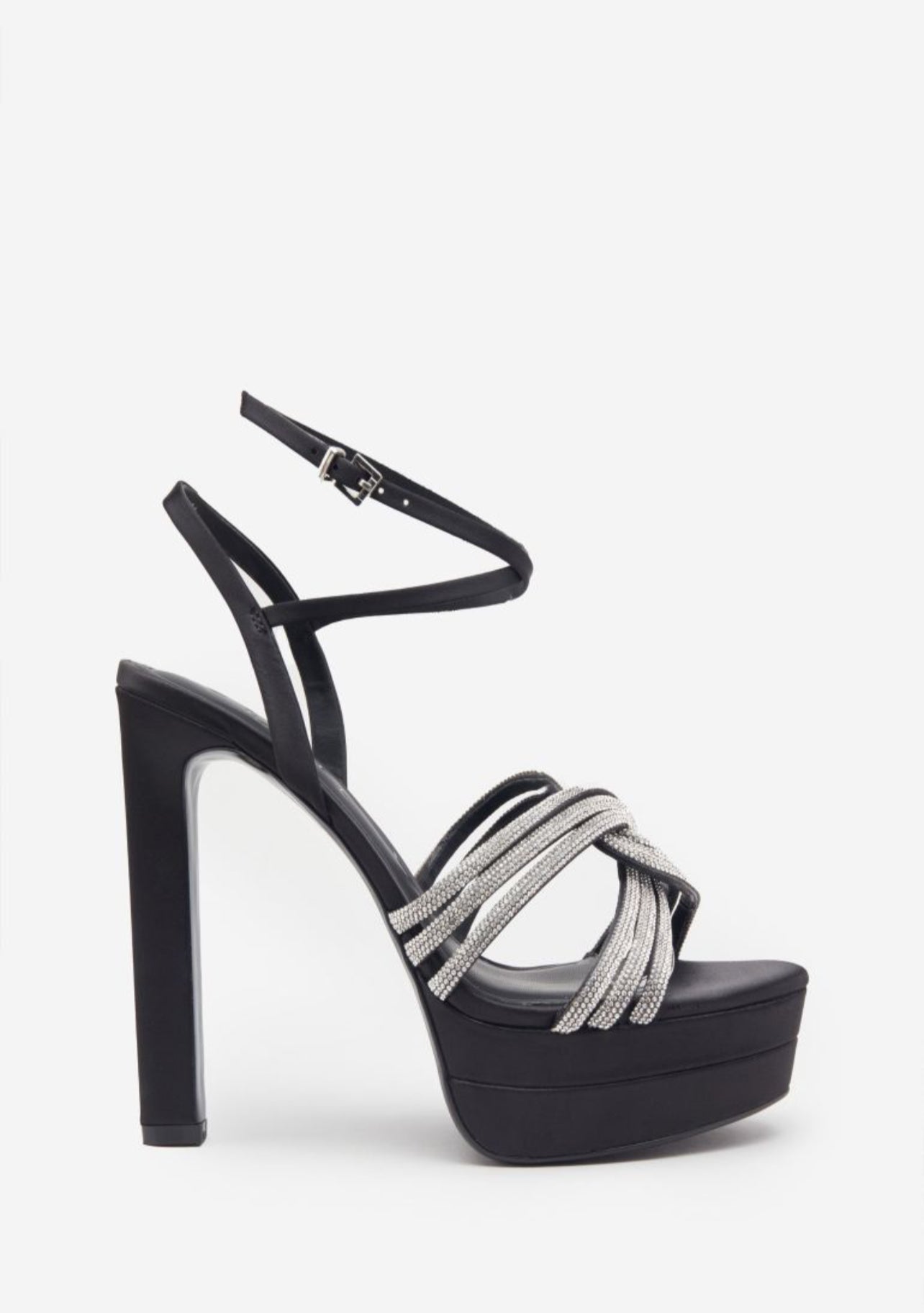 Black  Glitter Diamante  Heels