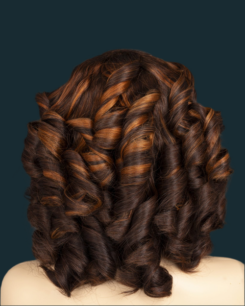 10” orange  bouncy Wig