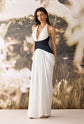 Elegant plunging V-neck maxi dress with front slit