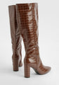 pointedToe Croc Knee High Boots