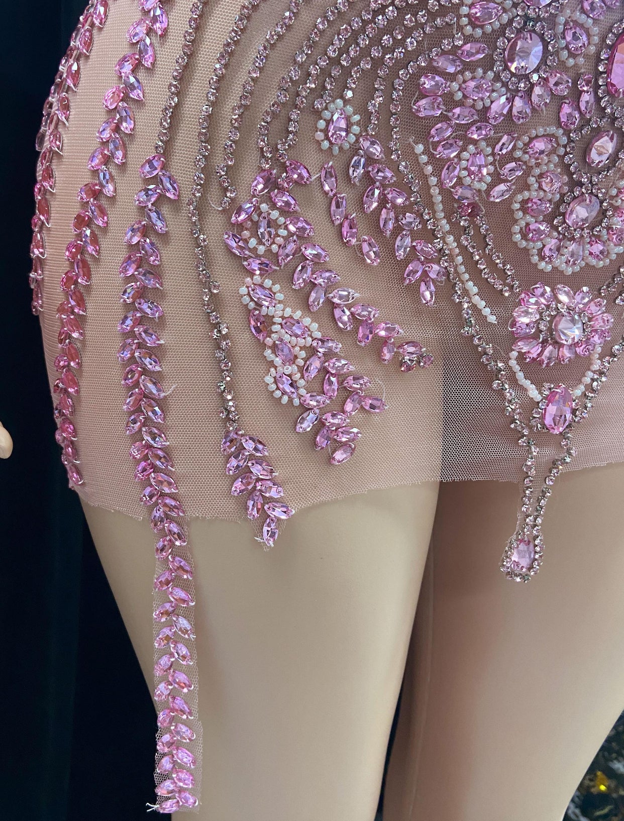 Pink Rhinestones Dress 