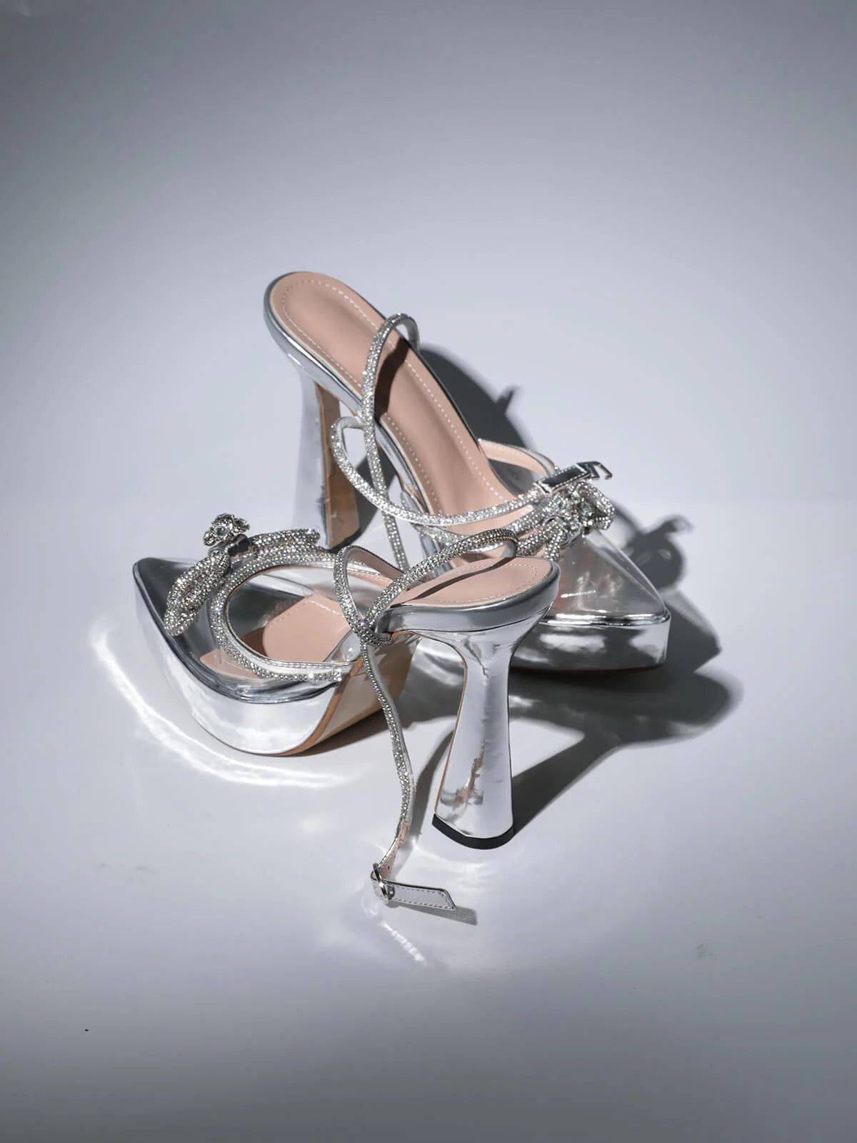 Myriam Crystal Heels in Silver