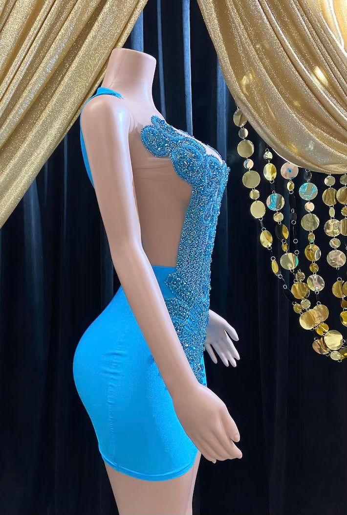 Chain Appliqué Dress | Rhinestone & Diamante Detailing