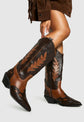 Low Heel Western Cowboy Boot in brown