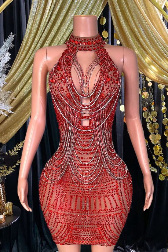 Nature Red Mini Dress