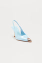 Angle Strap Slingback Sandals – Blue Chic Minimalist Heels with Modern Fit