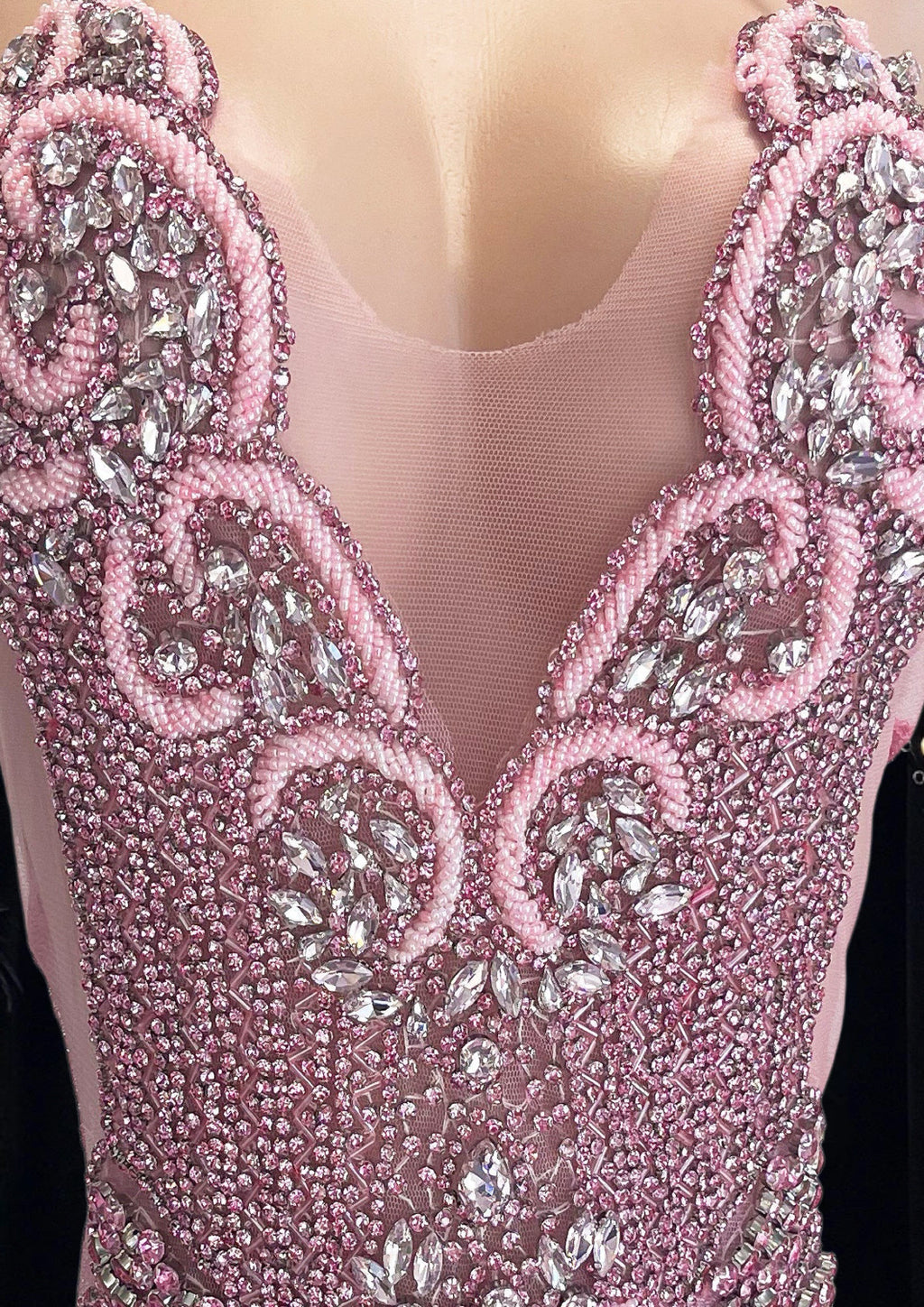 Pink Rhinestone Bodysuit-Luxury Romper suit