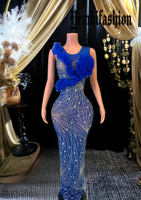 BLUE WEDDING GUEST DRESS