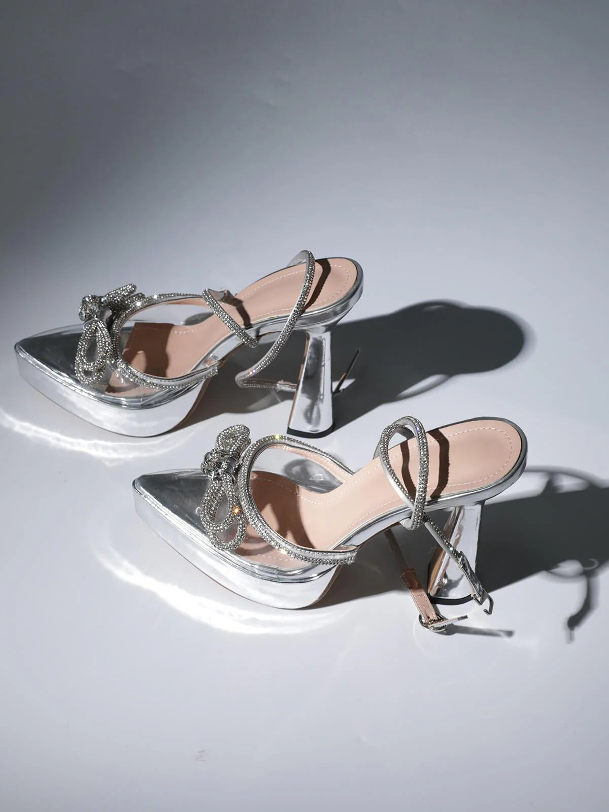 Myriam Crystal Heels in Silver