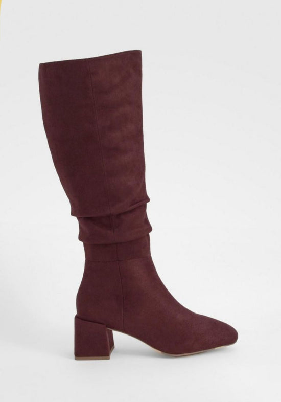 Vera Ruched Slouch Heel Knee High Boots