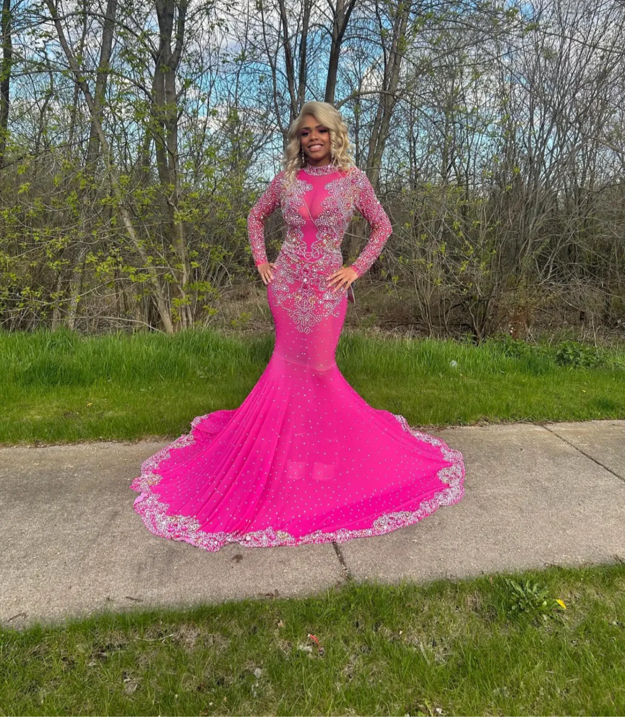 RAI PINK DIAMANTE DRESS