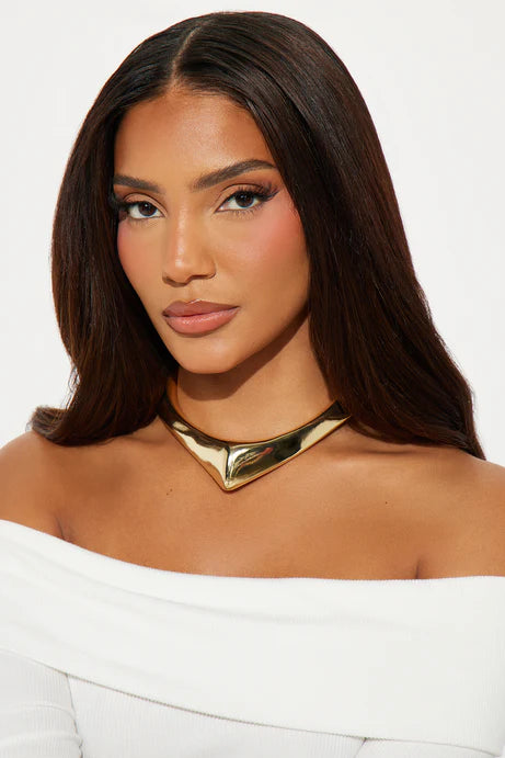 Gold Choker Collar Necklace – Statement Luxury