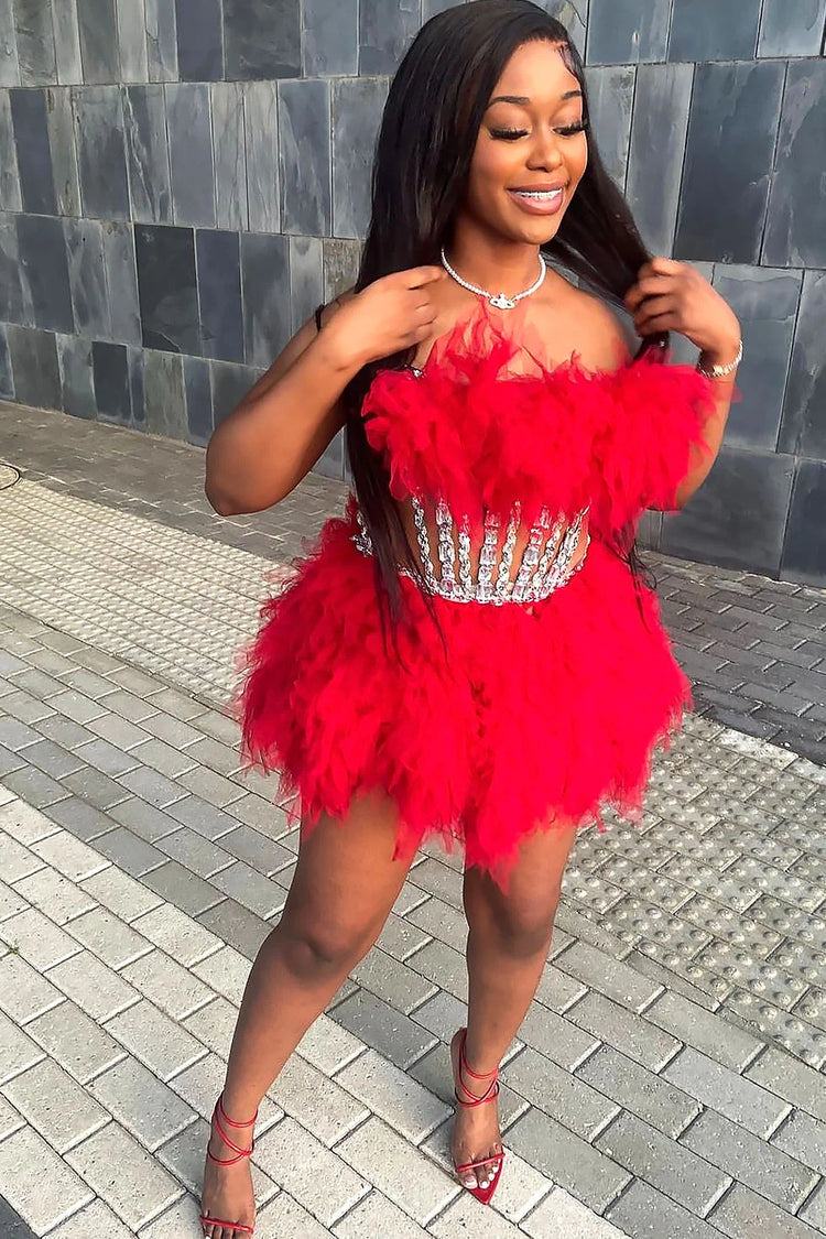 Elegant tulle dress with layered design, perfect for a birthday party or as a mini ball dress.