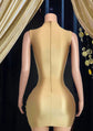Elegant gold diamante dress with sparkling embellishments, perfect for evening events and special occasions.