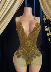 Gold Rhinestone Bodysuit