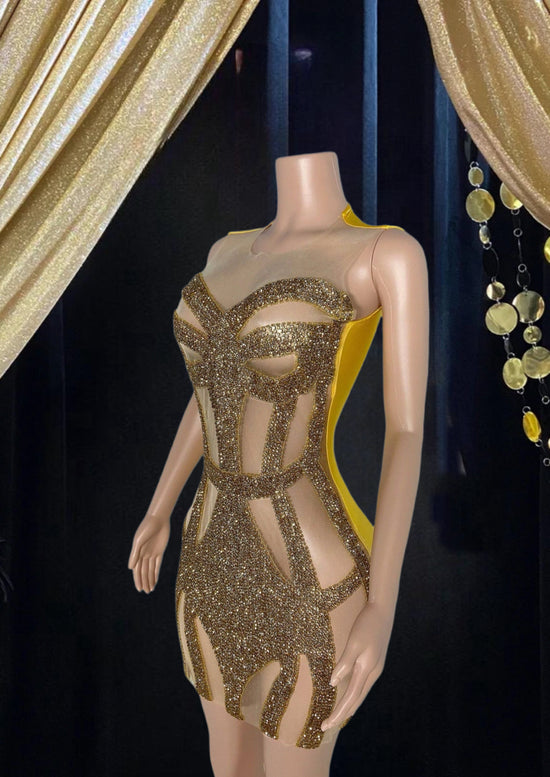 Embellished Beaded Rhinestone Dress