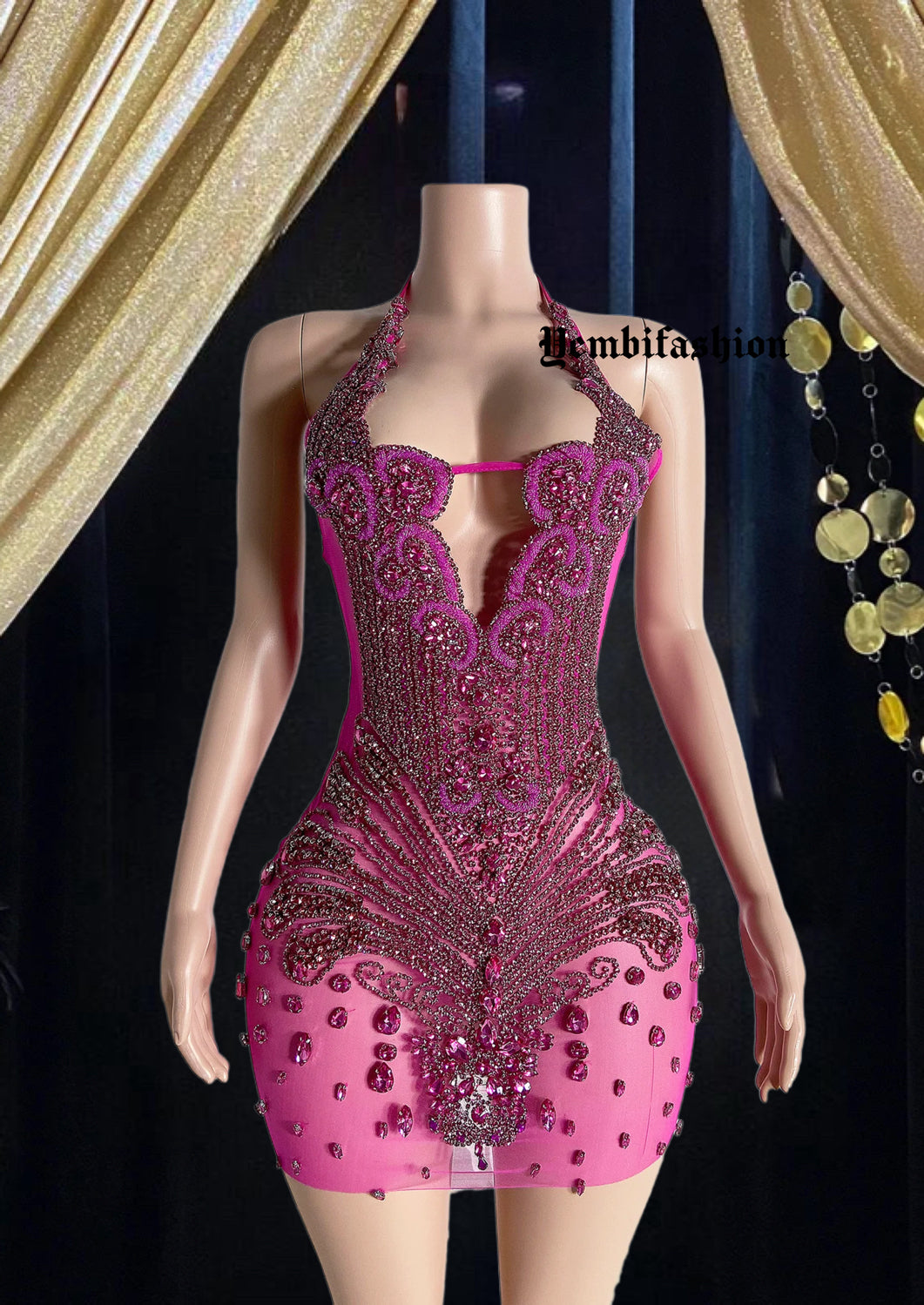 Pink Rhinestone Dress