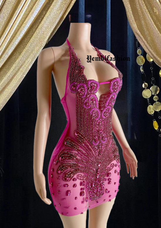 Pink Rhinestone Dress