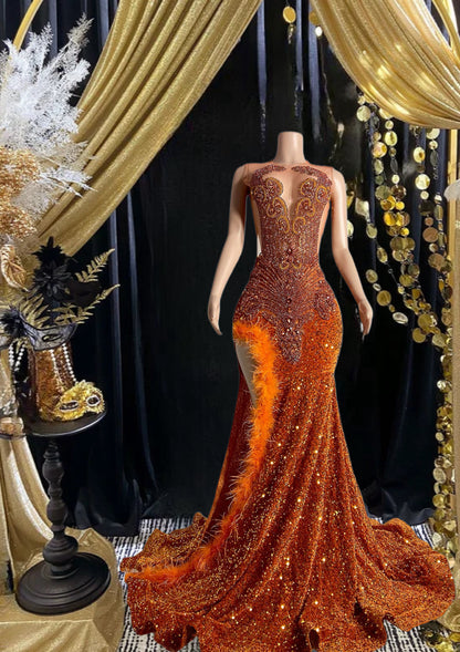 Luxury Prom Dress Applique Dress Design Custom Made Wide Mermaid Style Dress - Yembifashion 